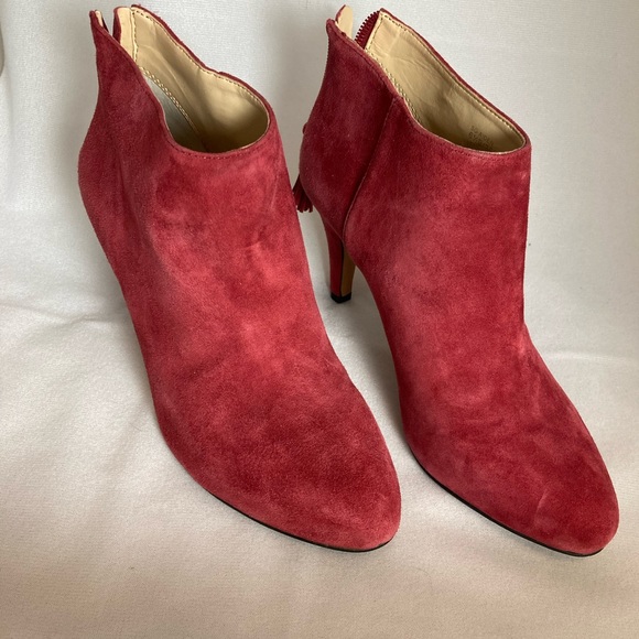 Sole Society Red Suede Ankle boots size 6.5 - Picture 2 of 9